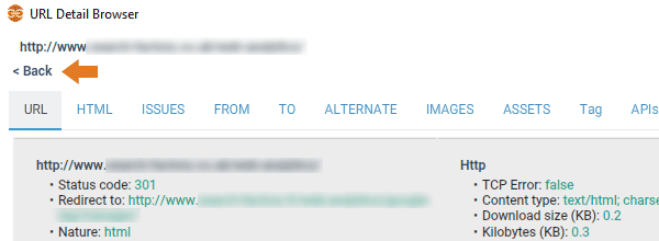 Navigation in URL detail
